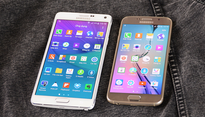 So sánh màn hình Note 4 và S6