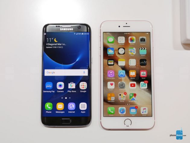 so sanh galaxy s7 edge va iphone 6s plus